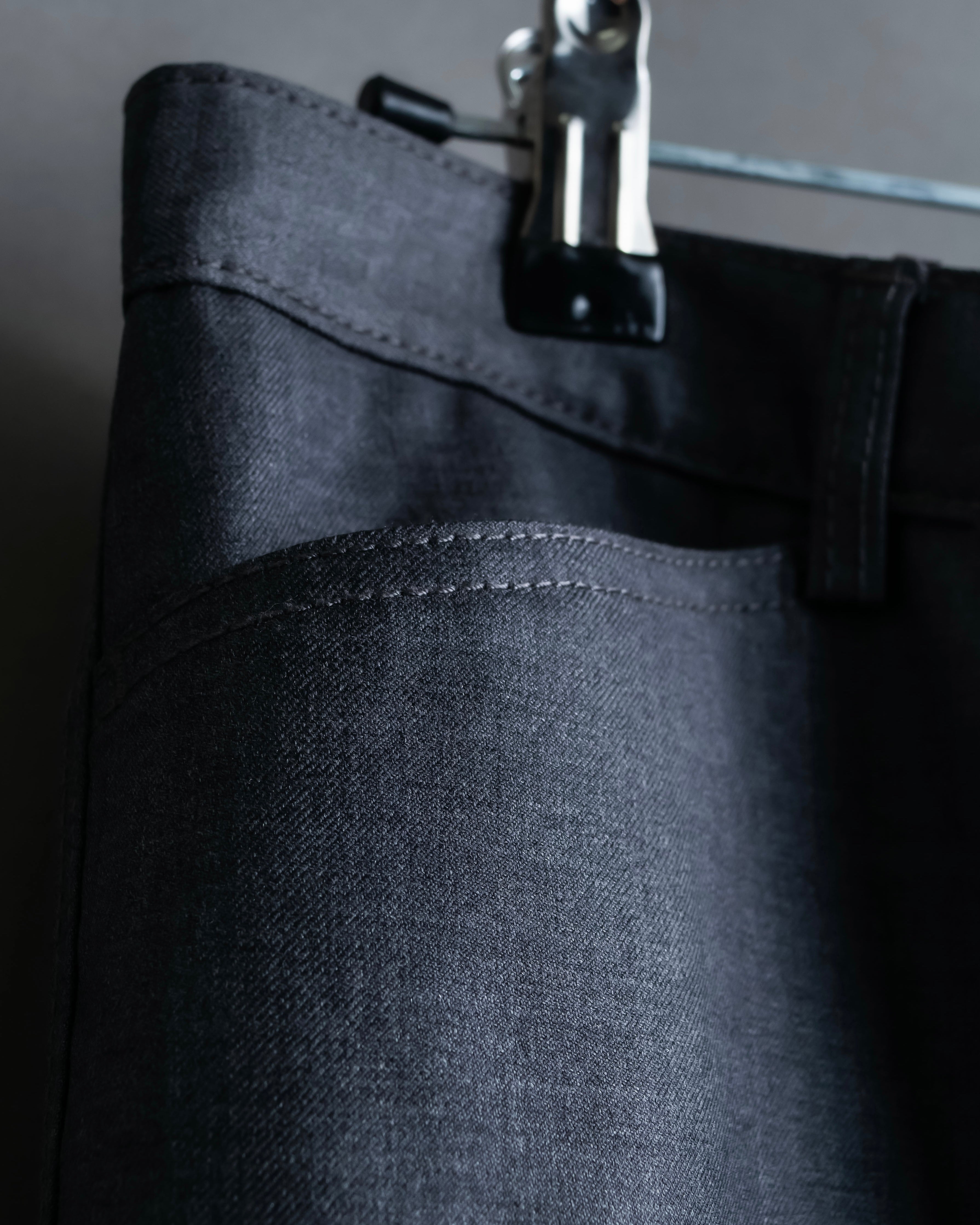 "CHANEL" 100% wool wide tapered slacks