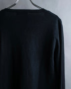 "DOLCE & GABBANA" Lace layered design V-neck knit