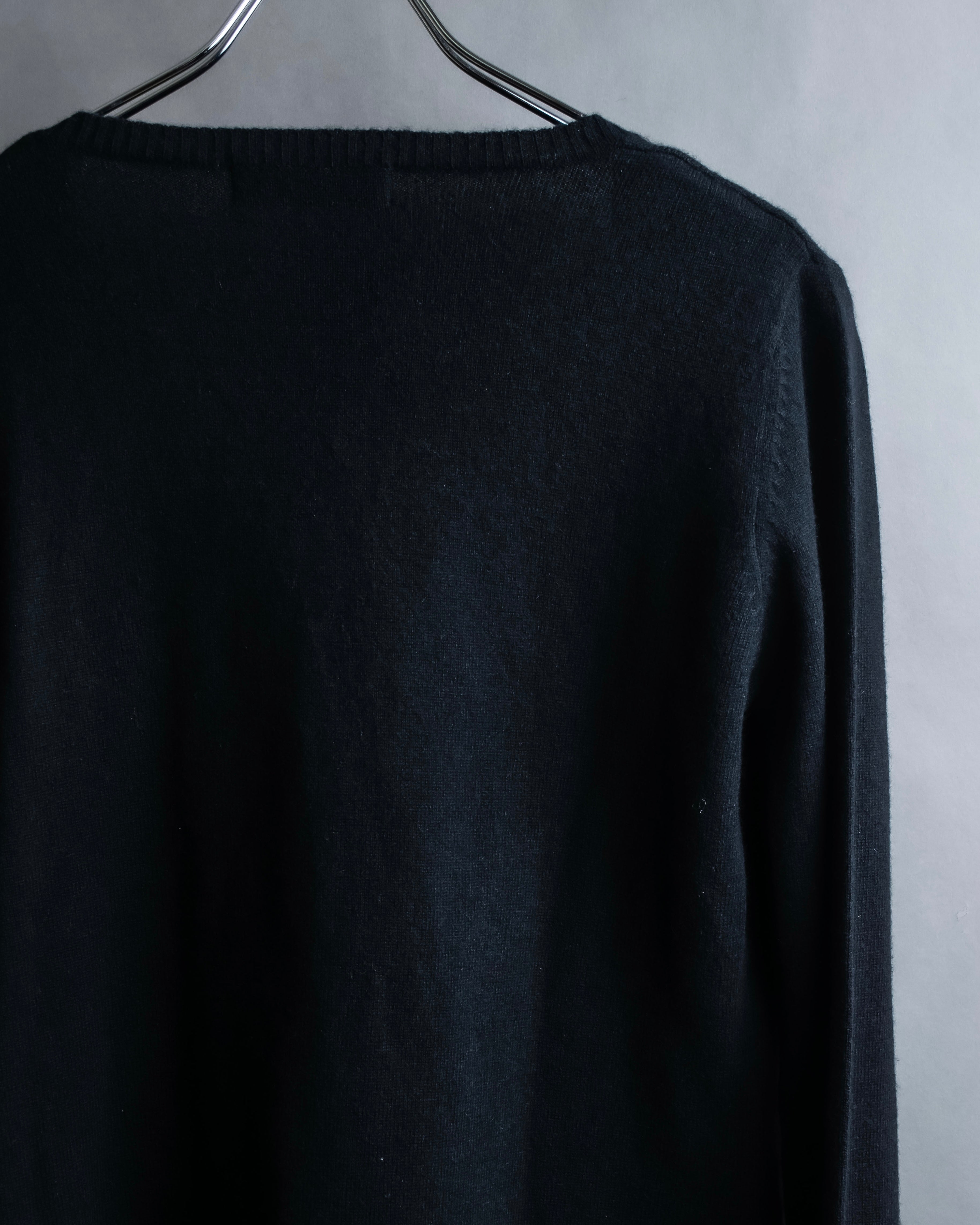 "DOLCE & GABBANA" Lace layered design V-neck knit