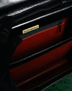 "Yves Saint Laurent" 80’s-90’s Lizard-embossed perforated leather shoulder bag