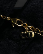 "Christian Dior" Branched leaf motif gold necklace