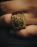 -SPECIAL- “CHANEL” 2000AW Glass pearl embellished CC statement ring