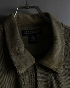 "Vintage herringbone long sleeve polo shirt"