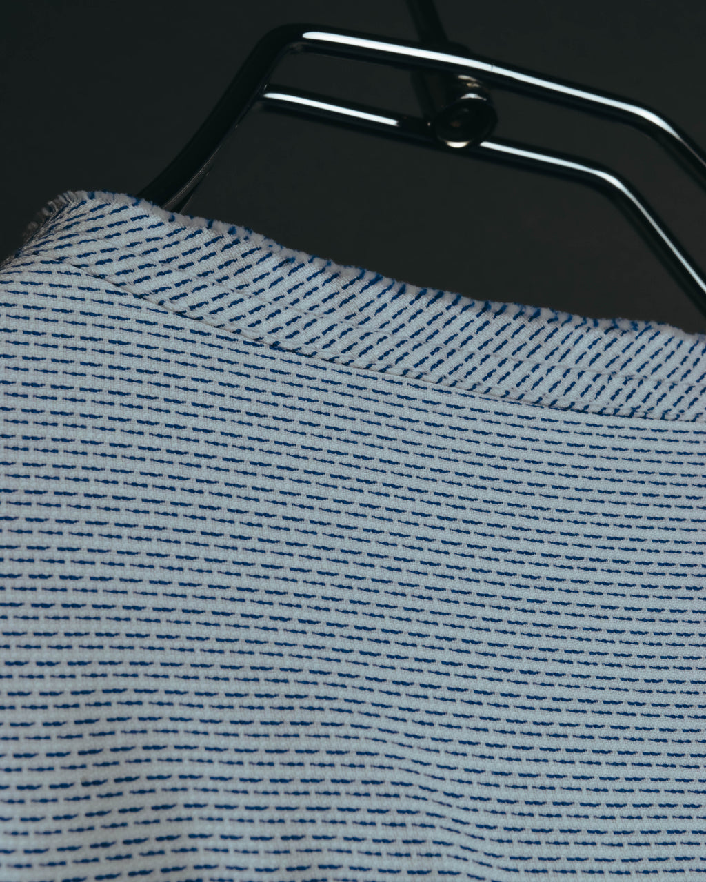 "CÉLINE" 10's Textured cotton collarless tunic shirt