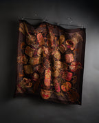 “GUCCI” 90’s Oriental motif silk carré scarf