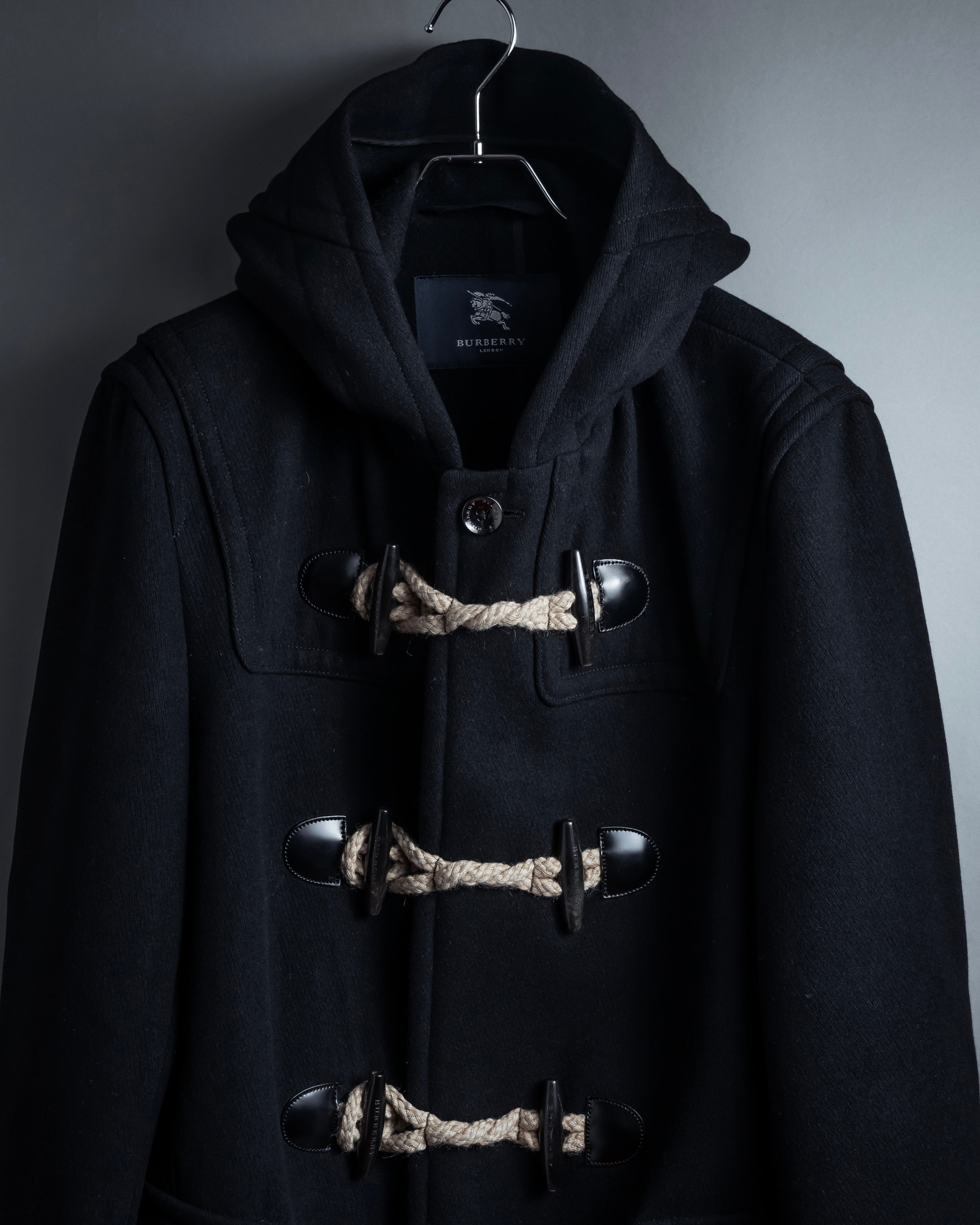 "BURBERRY" Classic detailing melton wool duffle coat