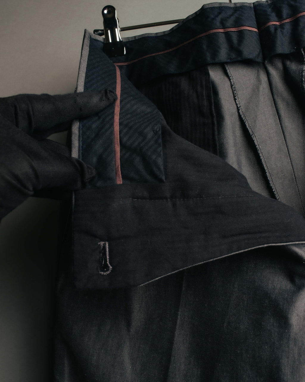 -SPECIAL- “HERMÈS” 1998-00’s Leather trimmed tailored trousers
