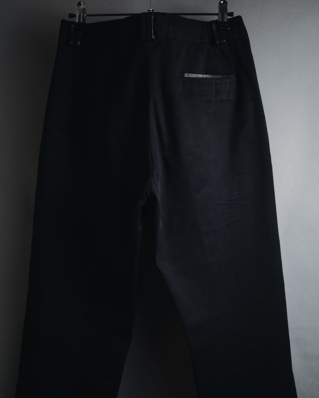 "HERMES" 00’s high density cotton twill lamb leather accents pants