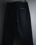 "HERMES" 00’s high density cotton twill lamb leather accents pants