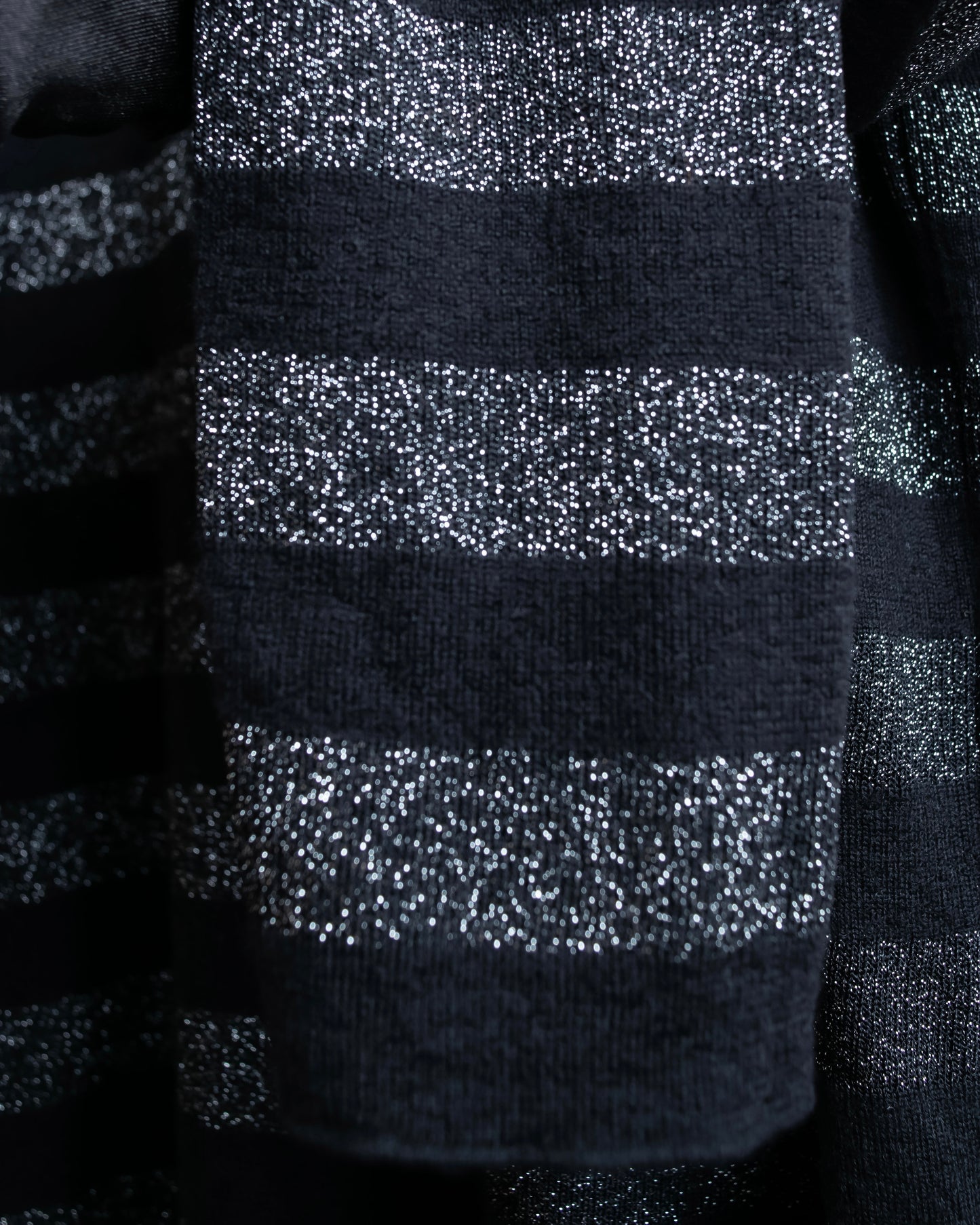 "Saint Laurent Paris" Glittery border pattern relaxed knit