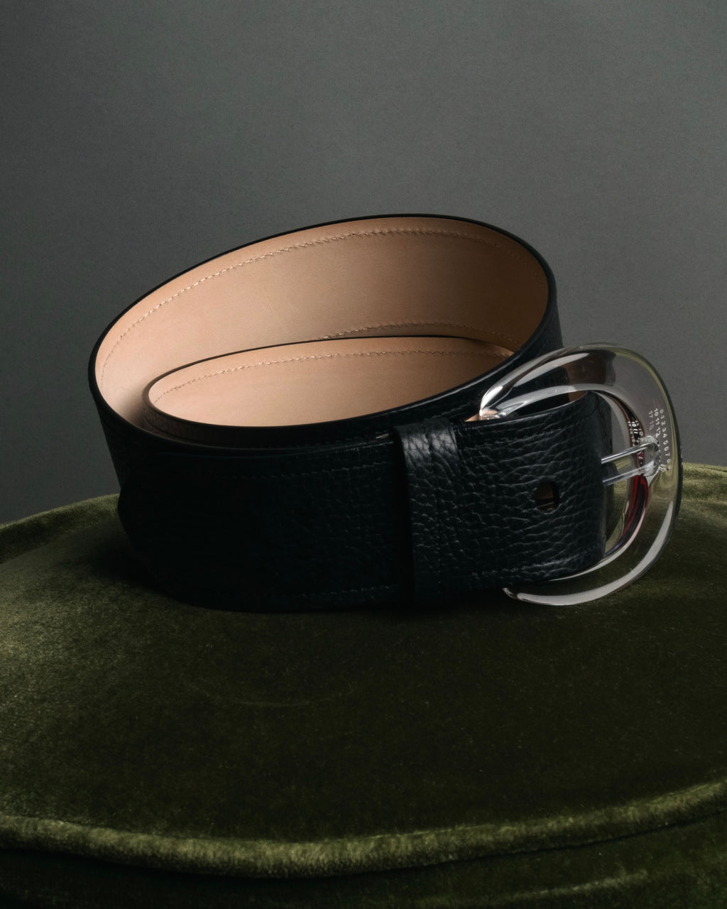 “Maison Margiela” 2016-2022 Clear calendar buckle grained leather belt