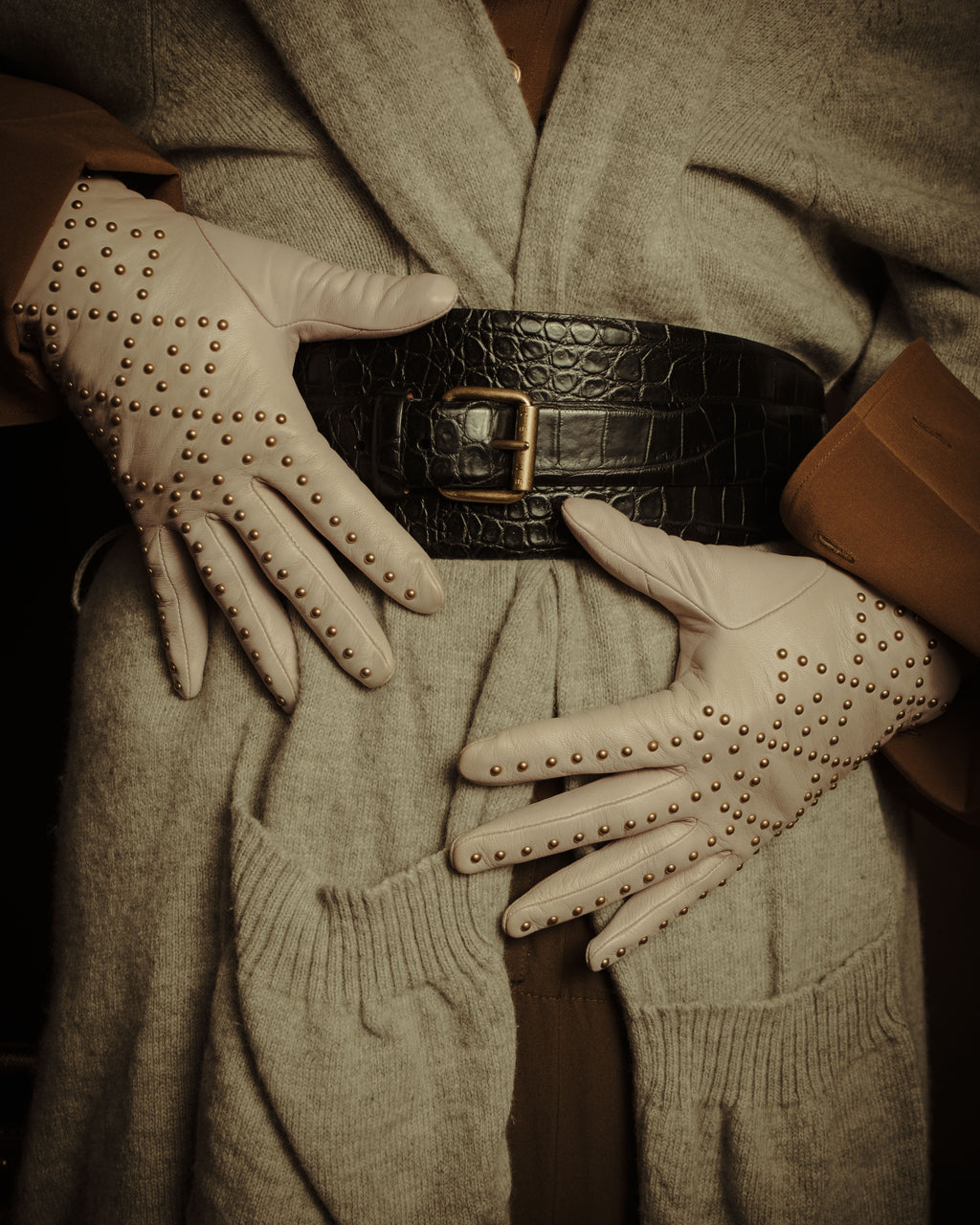 –SPECIAL– “CELINE” 18’s Croc embossed double wrap corset belt