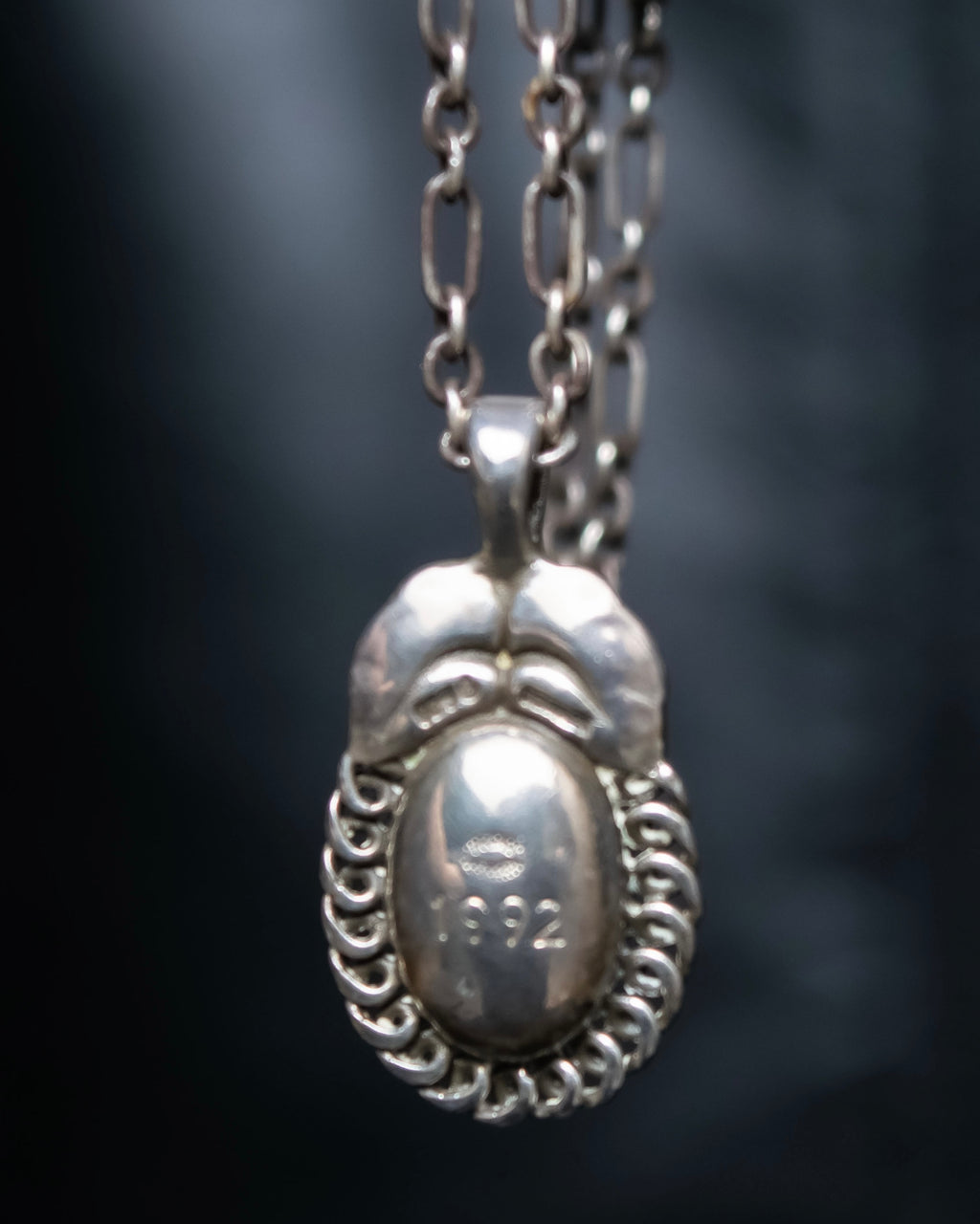 “Georg Jensen” Pendant of the year 1992 silver necklace