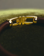 “Salvatore Ferragamo” 90’s-10’s Dark brown double Gancini bangle