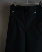 "US navy inspired lace back wide sailor pants"