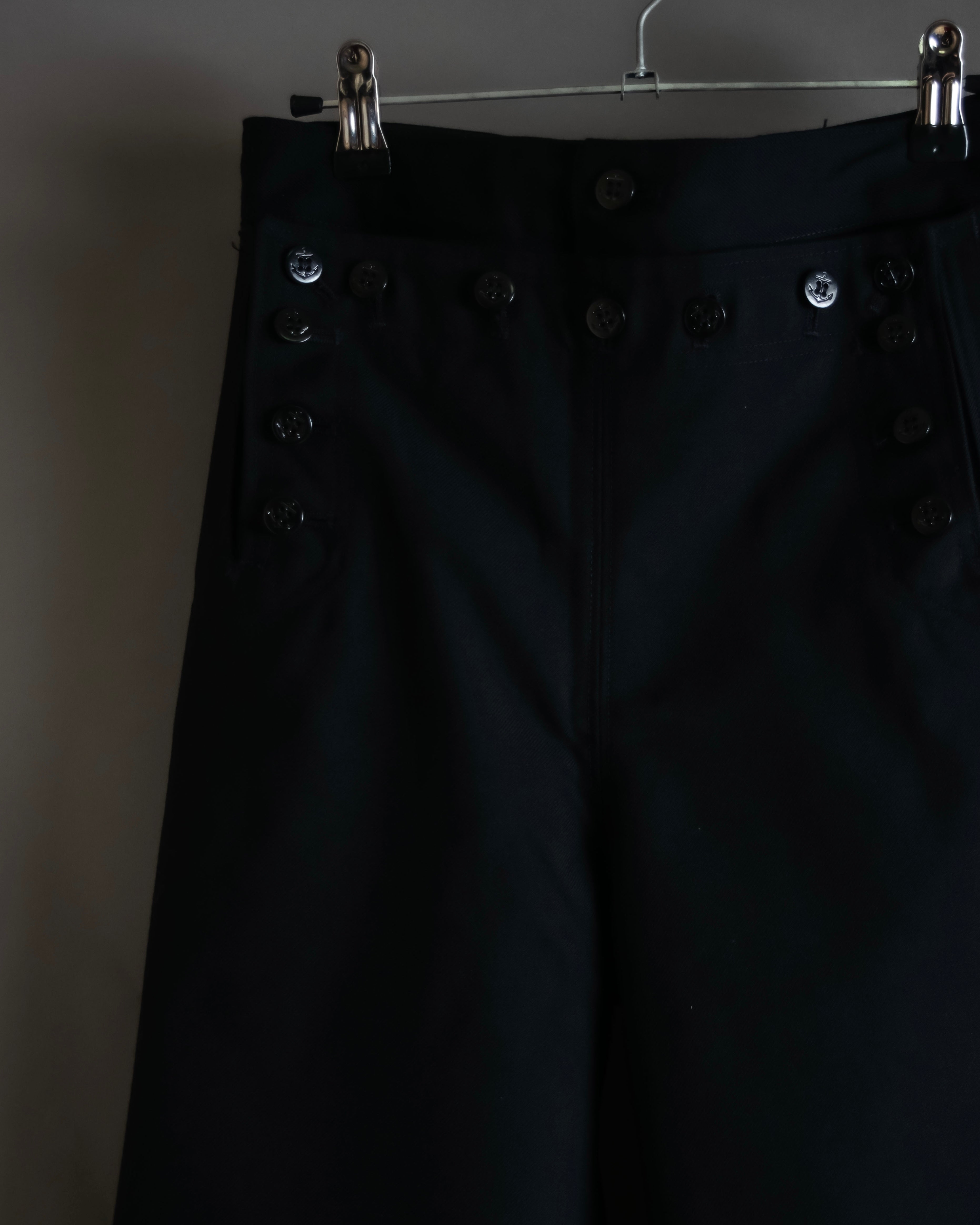 "US navy inspired lace back wide sailor pants"