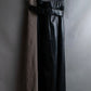 "ADORE" Synthetic leather docking belted maxi length flared skirt