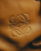 -SPECIAL- “LOEWE” 90’s Anagram embossed wide-opening leather boston bag