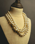 "Salvatore Ferragamo" 80's-90's Gancini three-strand pearl-style necklace