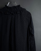 "tricot COMME des GARCONS"  80's Tiered ruffle design, dotted sheer blouse