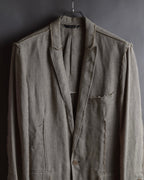 "Dolce & Gabbana" Raw edge frayed linen tailored jacket