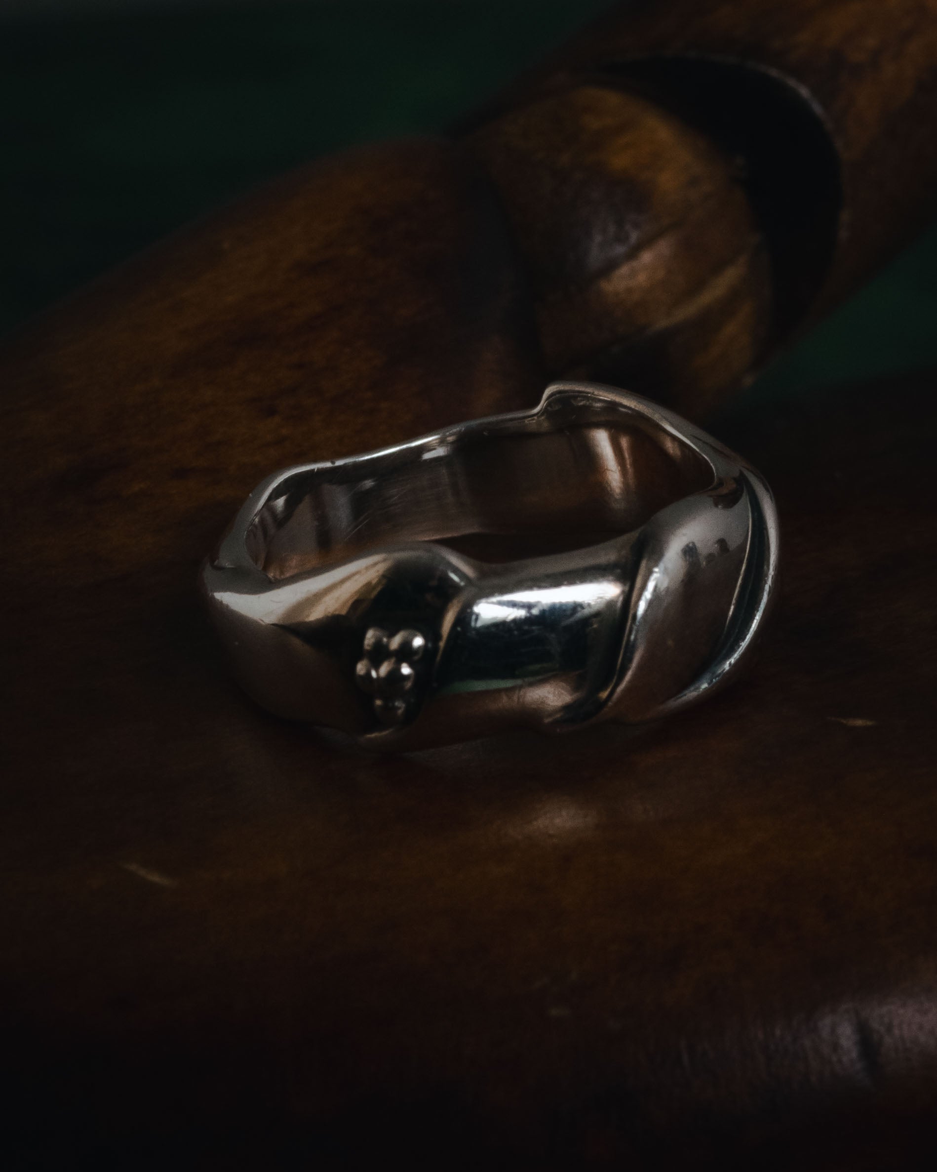 "Georg Jensen" 70’s-early 80’s mobius sculptural silver ring