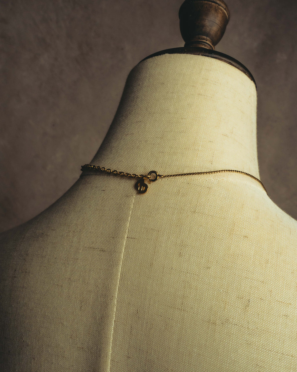 "Christian Dior" 90's Rhinestone padlock pendant necklace