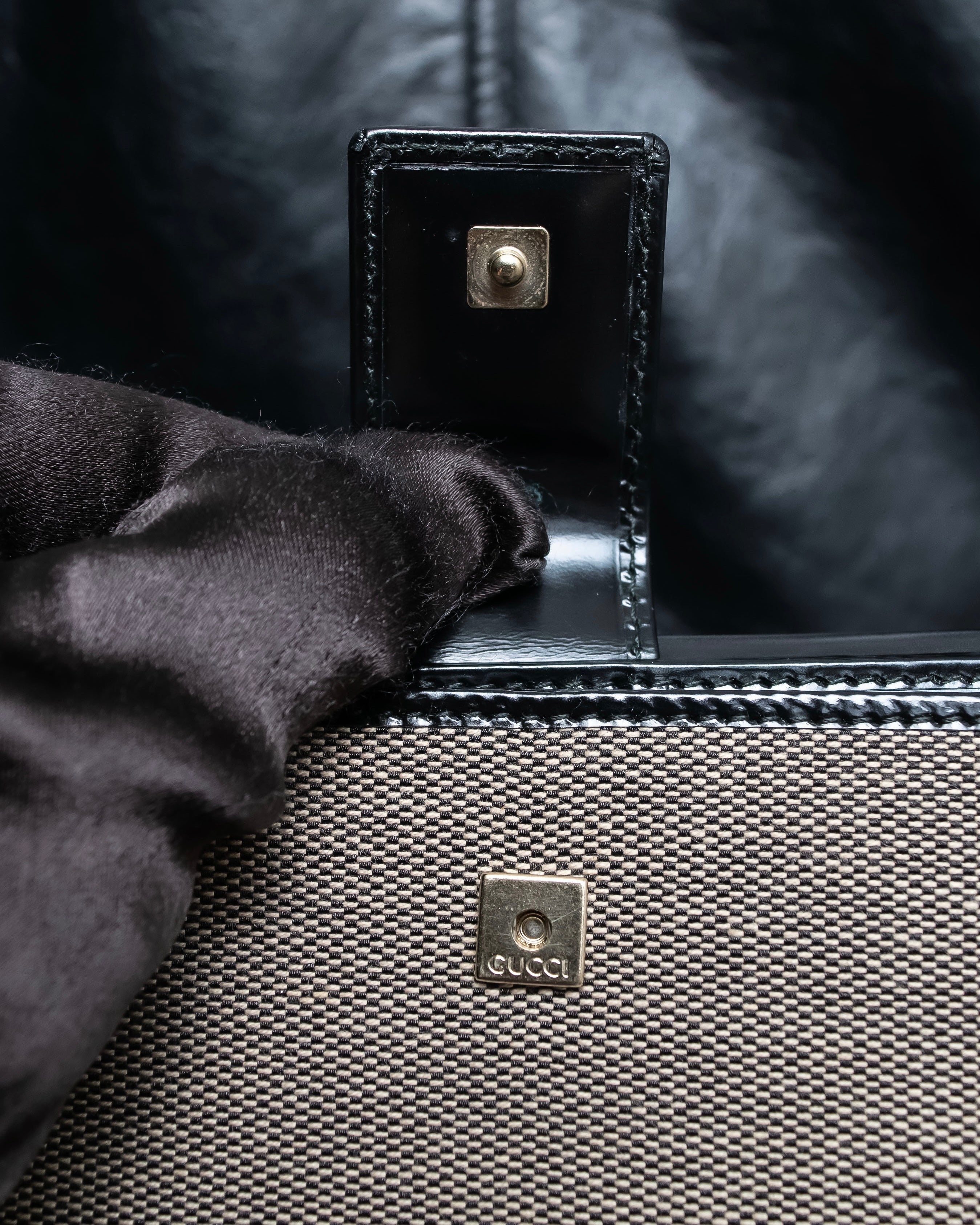 "GUCCI" Canvas and leather bi-fold wallet