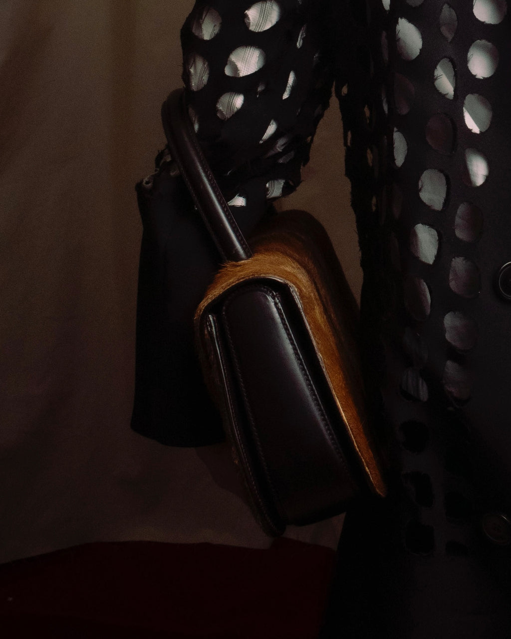 "GUCCI"「1947」 pony leather combination bamboo hand bag