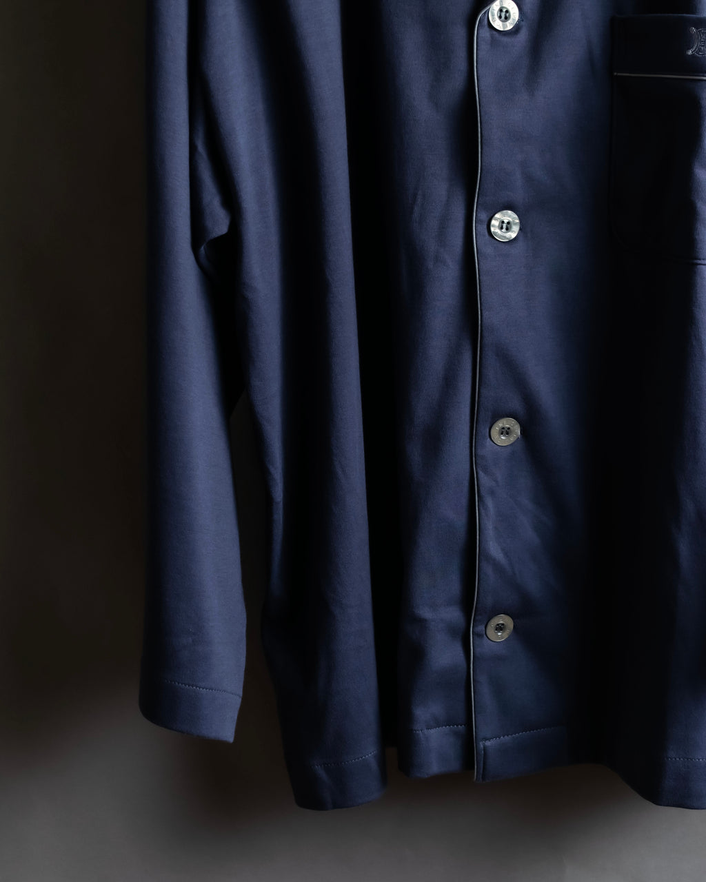 "CELINE" Piping design blue pajama set up