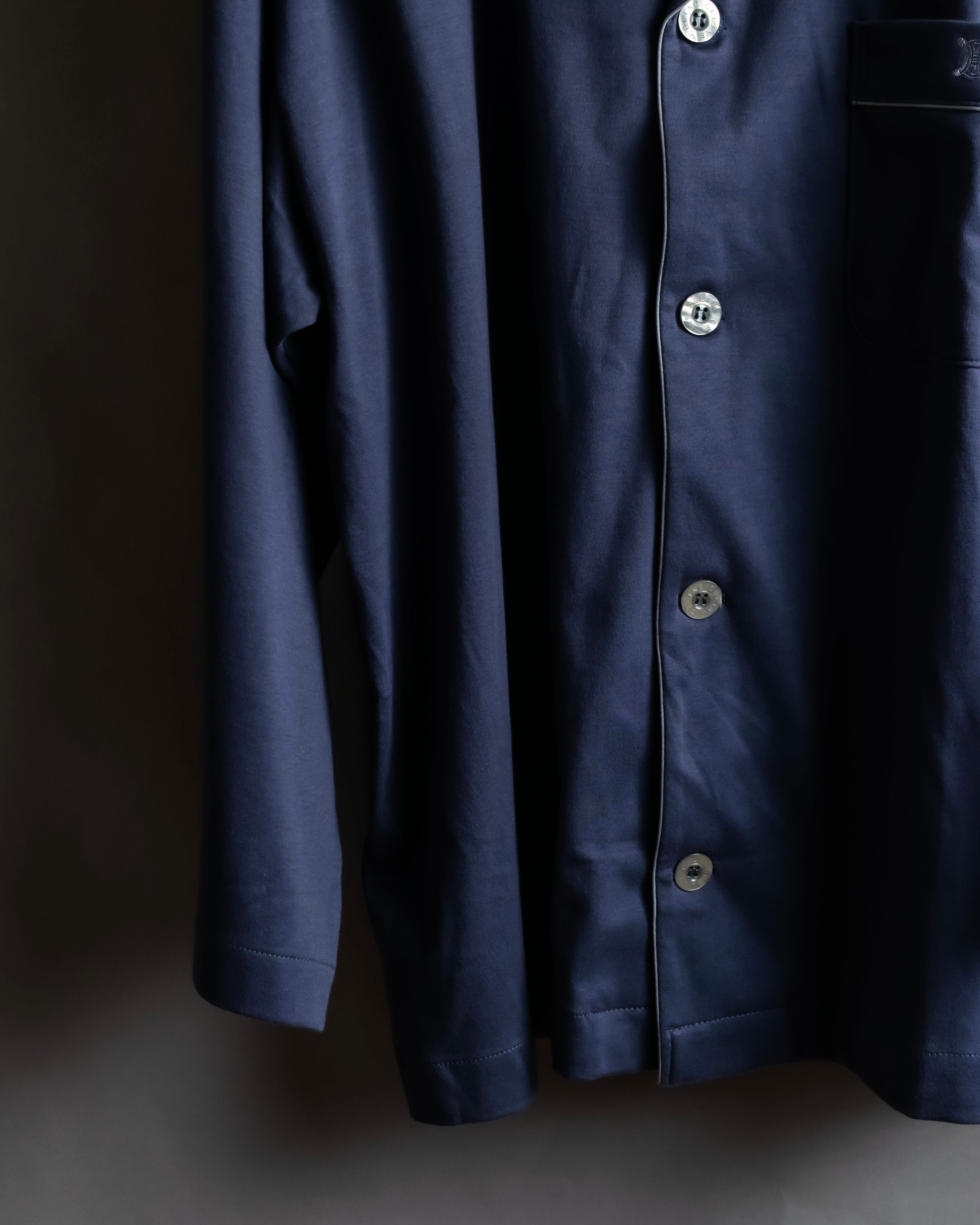 "CELINE" Piping design blue pajama set up