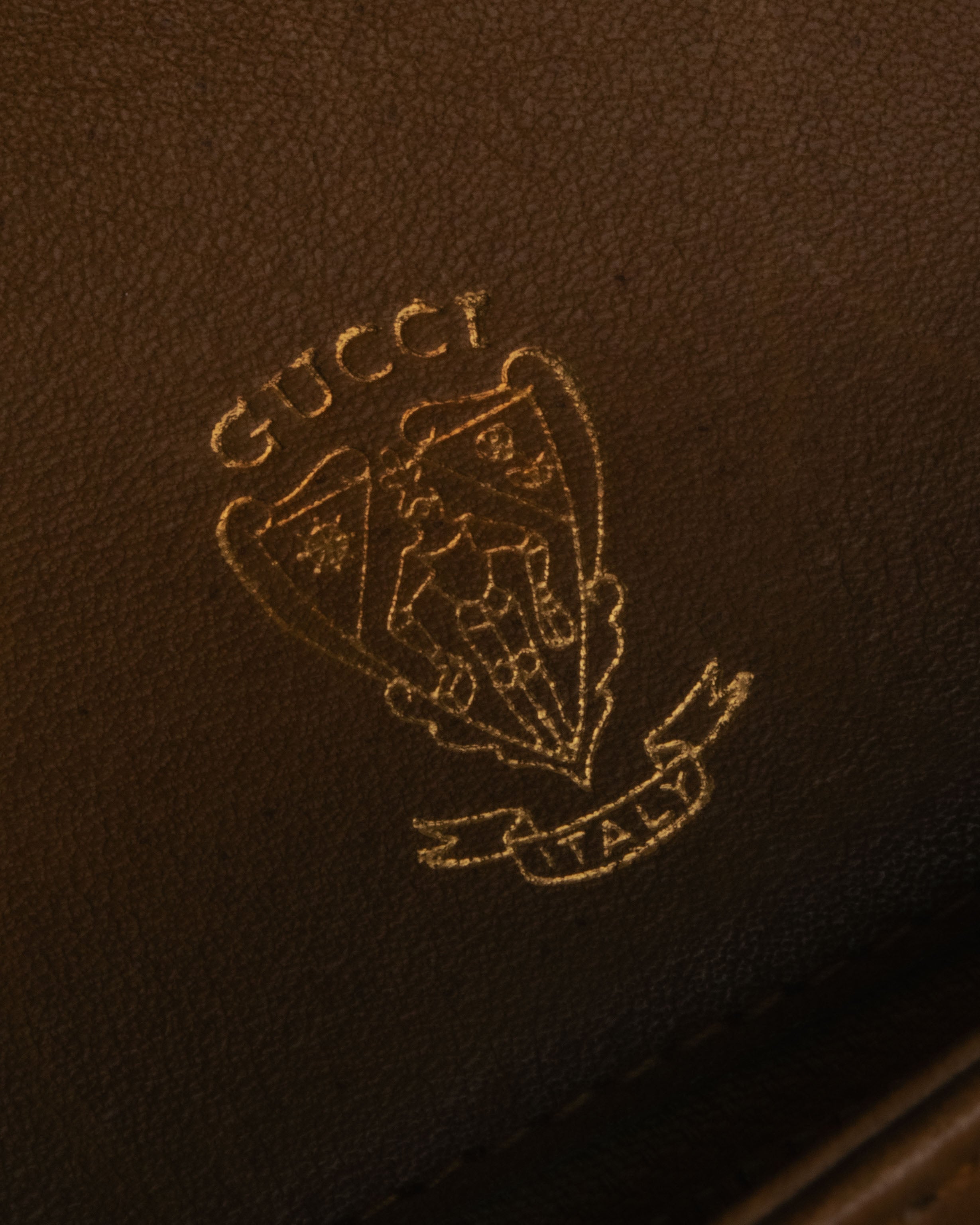 "GUCCI" 70's-80's Micro GG monogram canvas shoulder bag with stirrup hardware