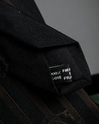 "JEAN PAUL GAULTIER" Tribal circle motif design striped silk neck tie