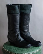 "ISSEY MIYAKE HaaT" Unborn calf shark sole long boots