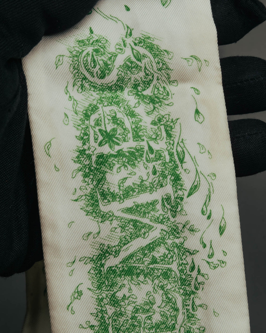 "DIOR" Green printed silk mitzah scarf