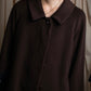 "BURBERRYS" Fly front deep brown soutien collar super long coat