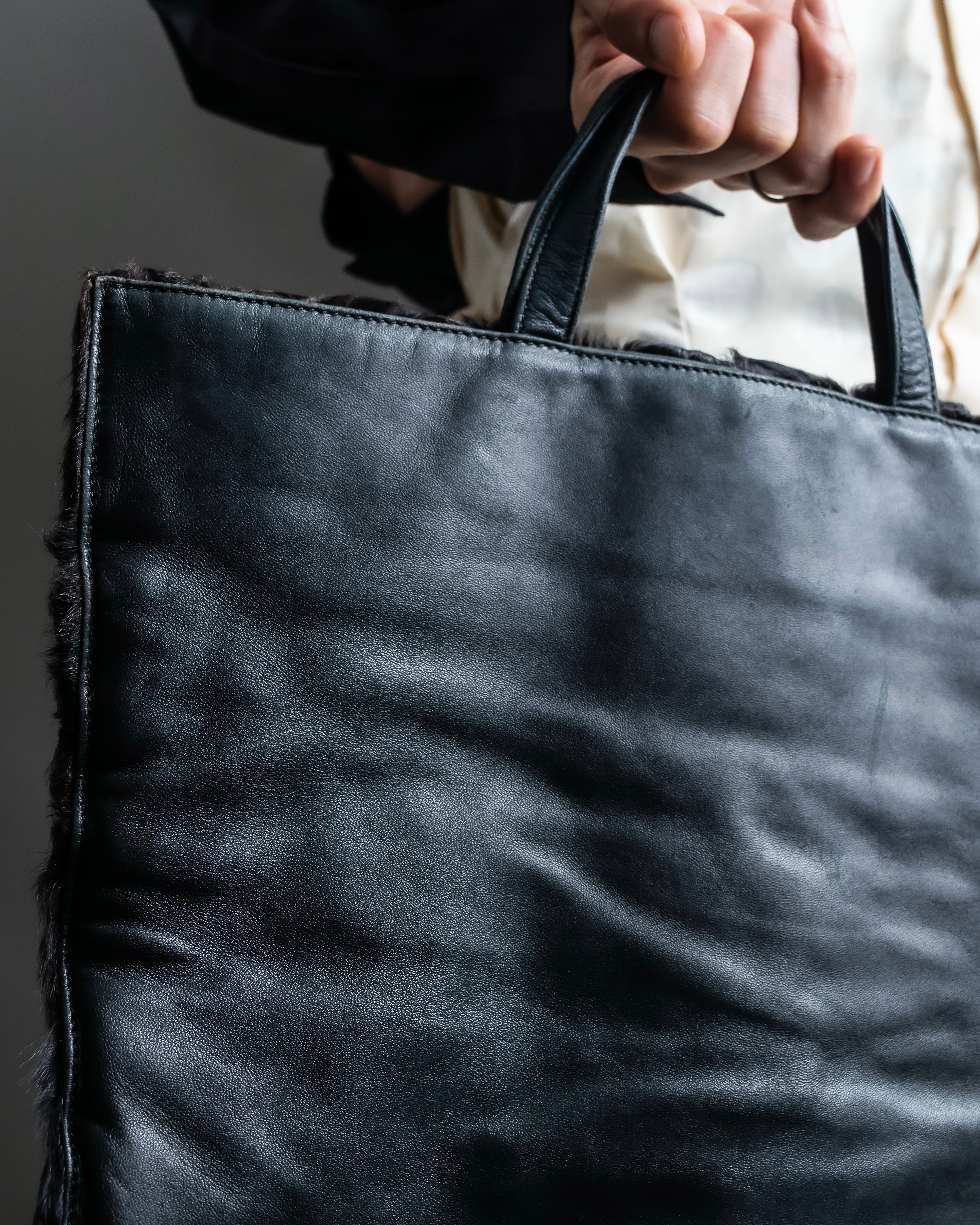 "LOEWE" Real fur and nappa leather tote bag