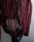 "robe de chambre COMME des GARCONS" Cable knit sheer shirt collar cardigan