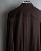 "Filo di Seta" Front pleated design stand-up collar shirt
