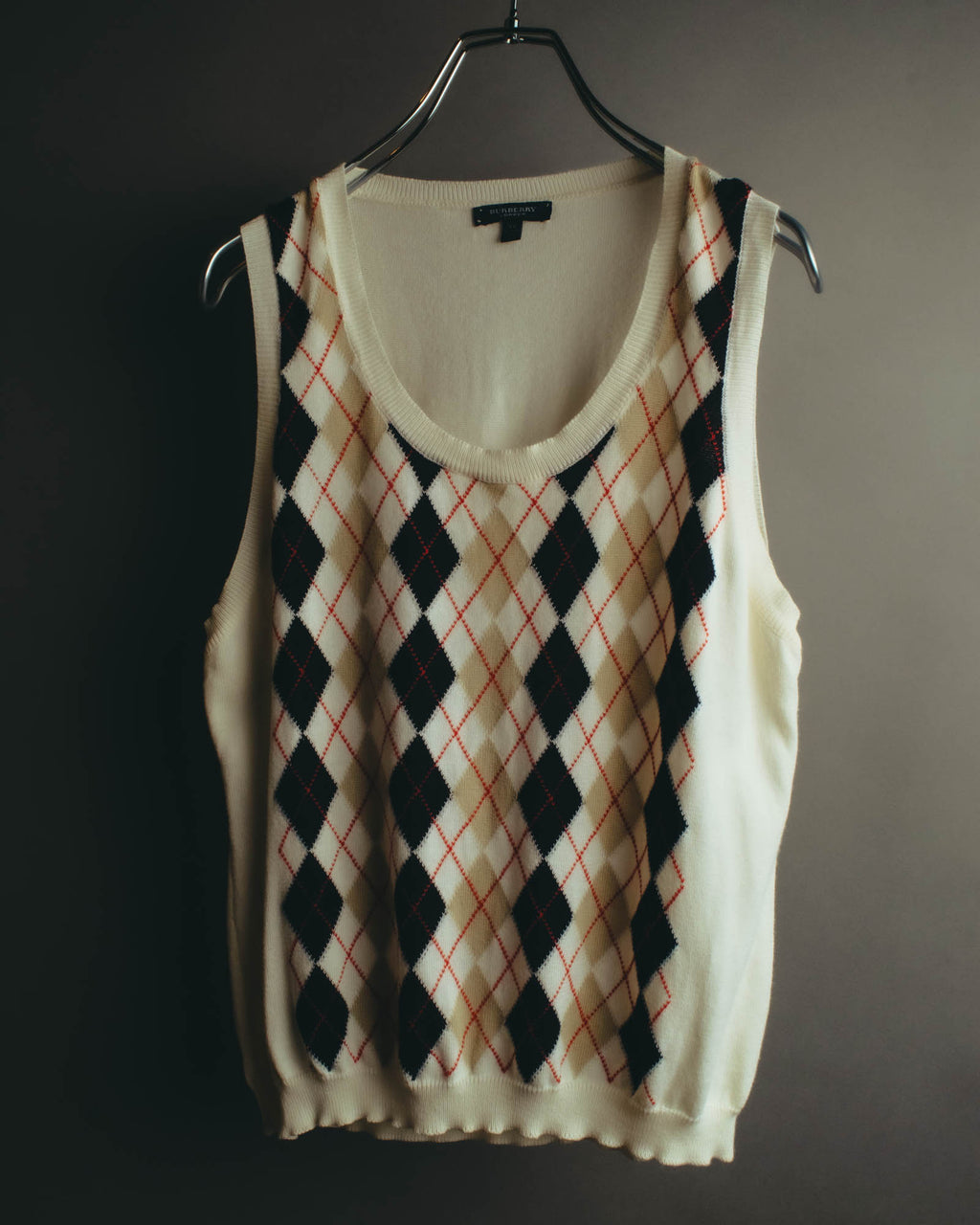 “BURBERRY LONDON” 00’s-10’s argyle cotton cardigan＆vest