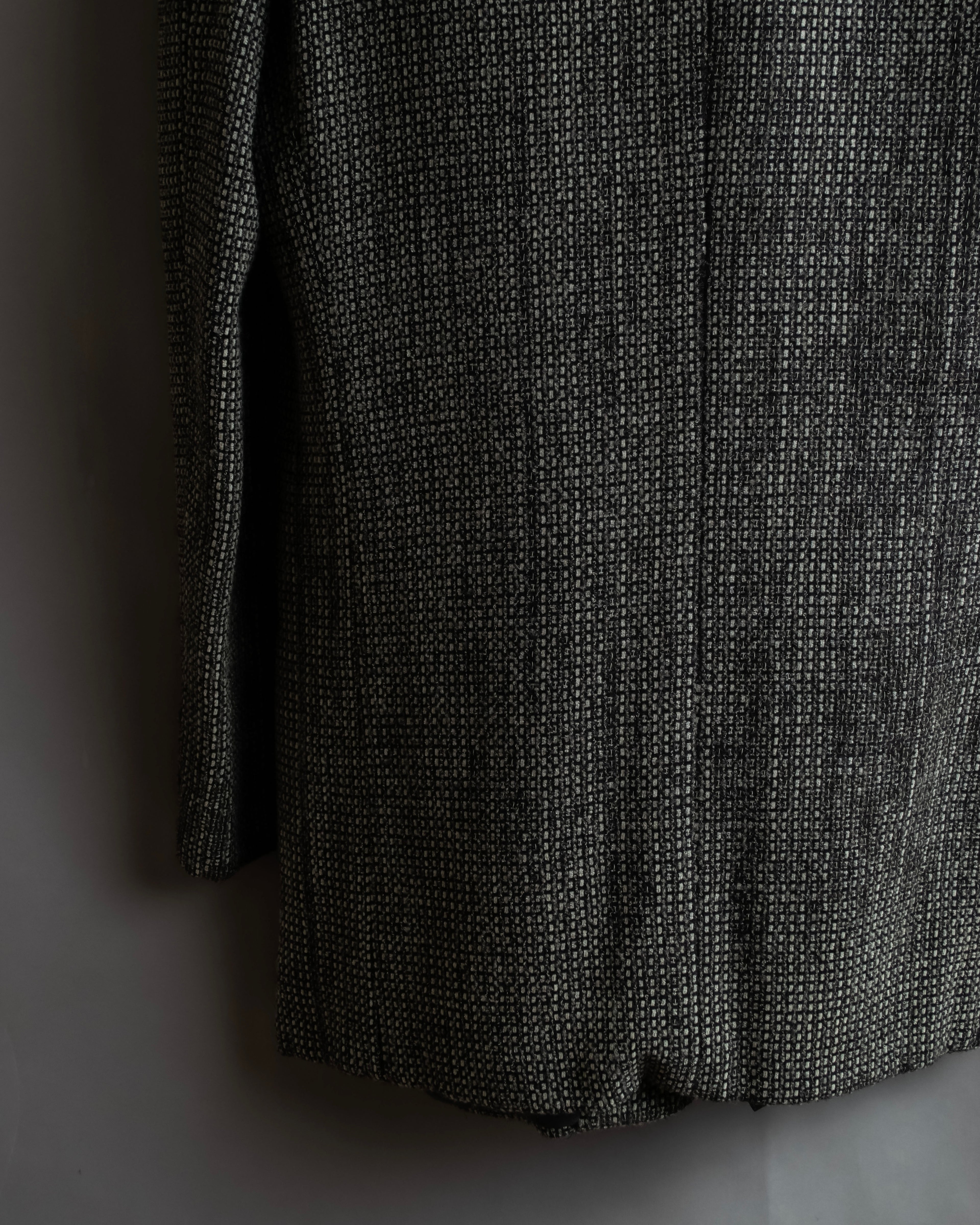 "GIORGIO ARMANI" Greige mix checkered pattern tailored jacket