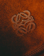 -SPECIAL- “LOEWE” 80’s-90’s embossed anagram suede shoulder bag