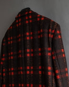 "HUGO BOSS" Plaid brushed wool tailored coat