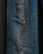 "Dolce & Gabbana" Gold zip detail distressed straight denim
