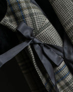 "PIERRE BALMAIN" Glen check belted gown coat