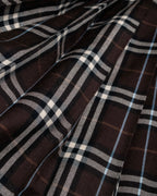 "BURBERRY" Brown tartan check pleated wrap skirt