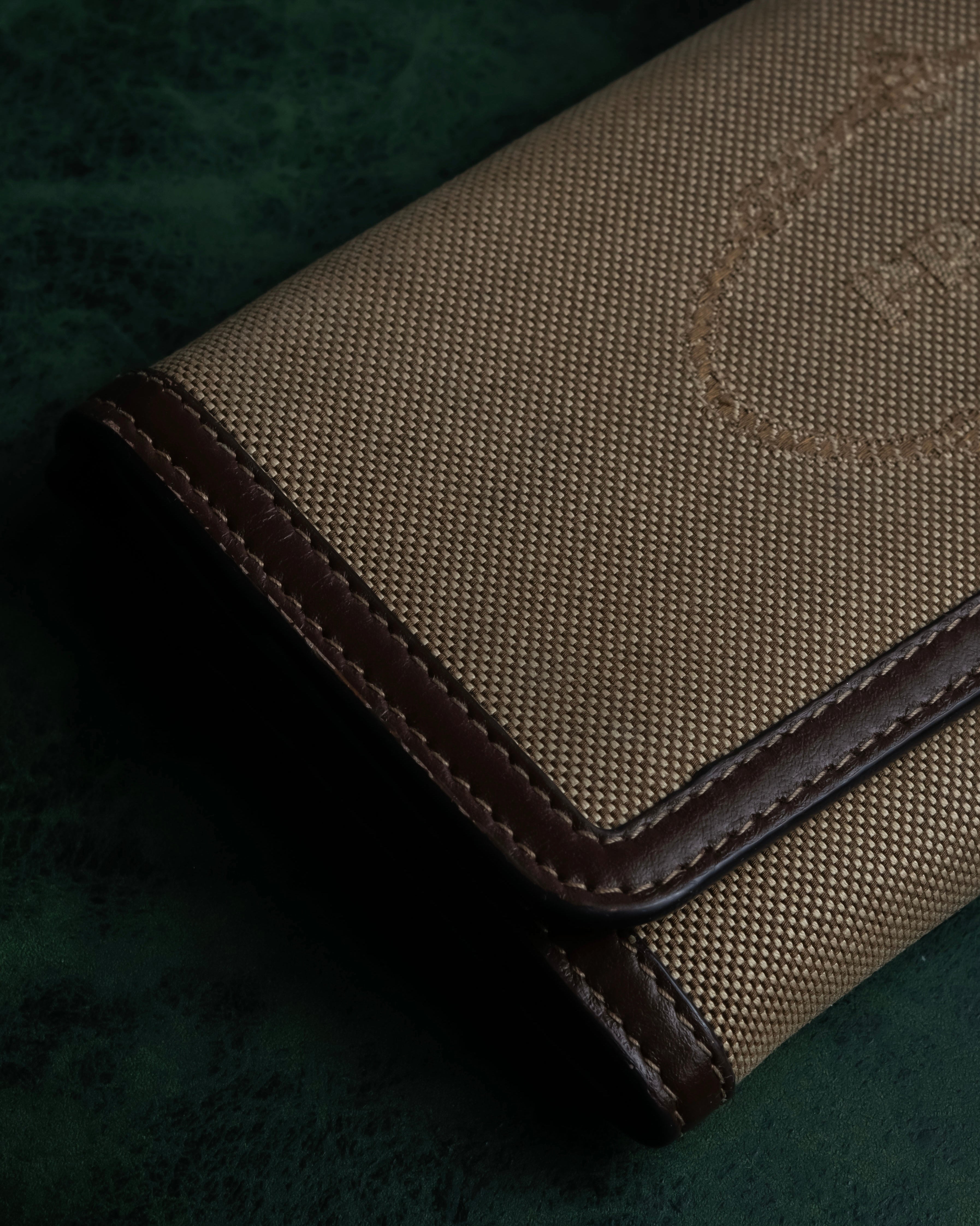 "PRADA" Logo engraved canvas combination long wallet