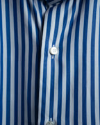-MOOD MILLÉSIMES- 90’s-00’s vivid blue stripe wide-spread collar shirt
