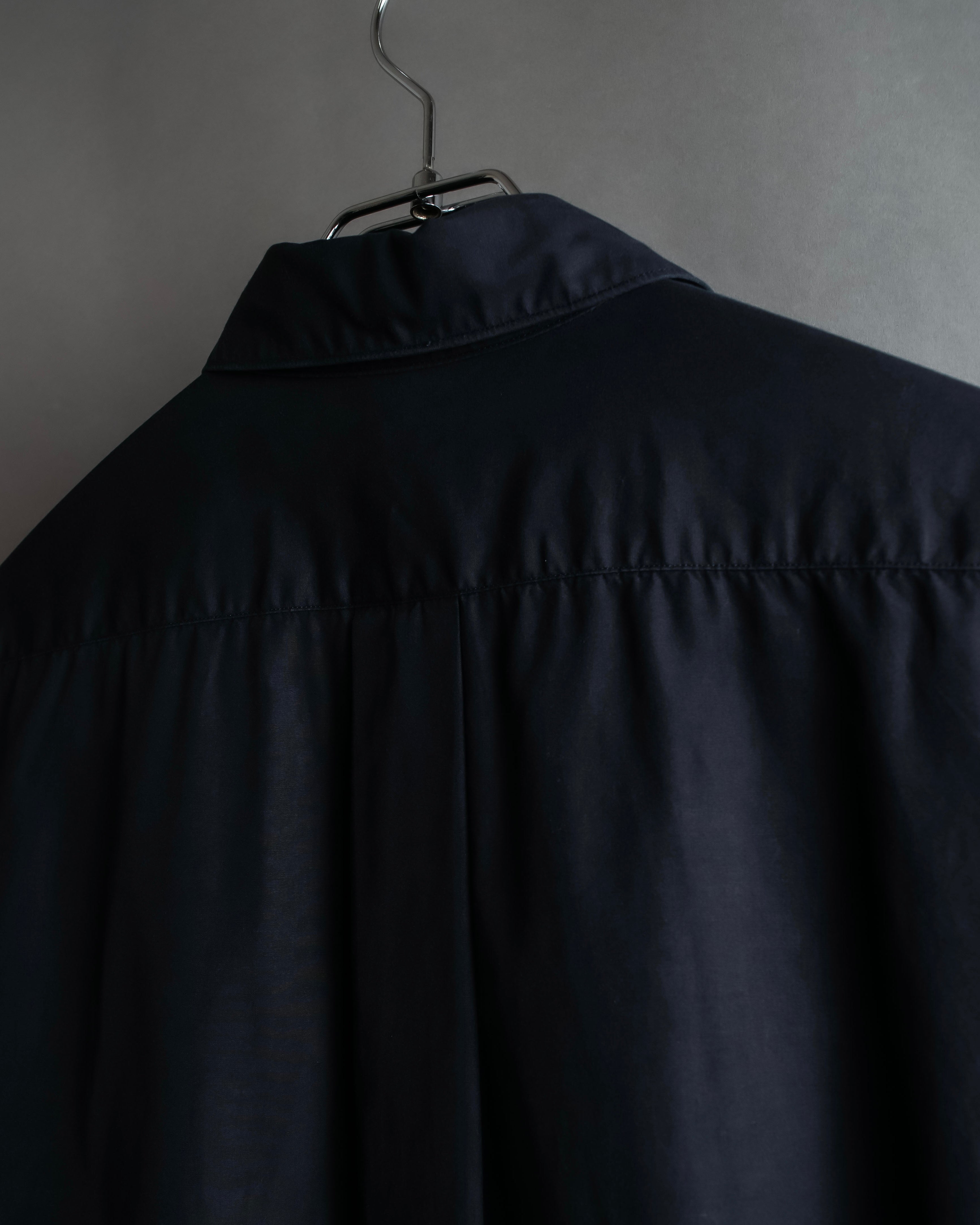 "Yohji Yamamoto COSTUME d’HOMME" Minimal detail cotton poplin black shirt