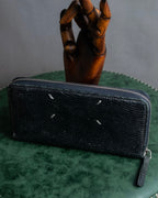 "MAISON MARGIELA" Lizard-embossed leather long wallet